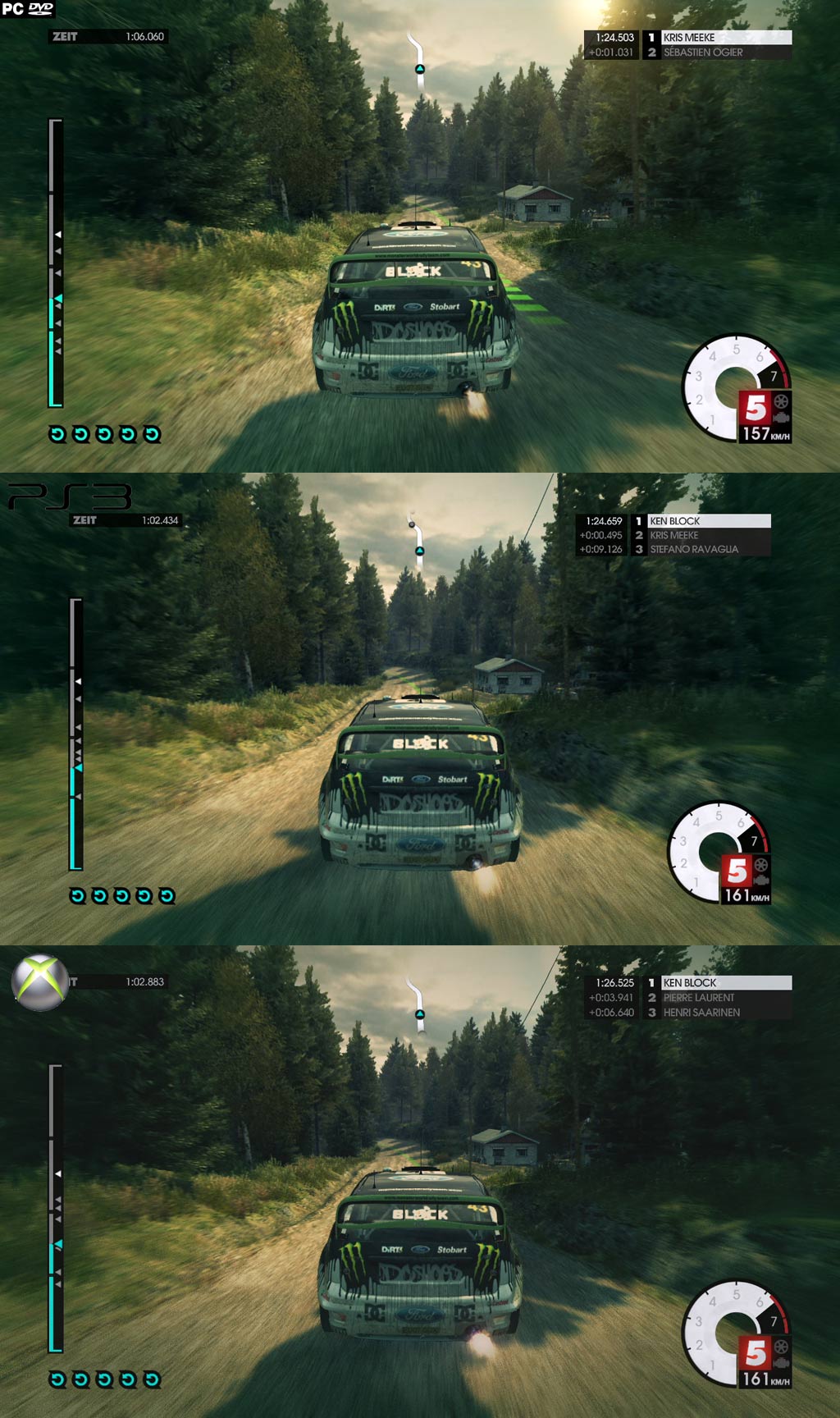 DiRT 3 PC-PS3-X360 karşılaştırması