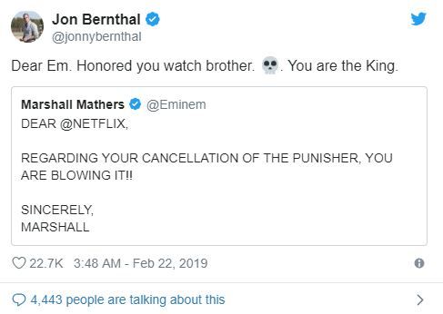 Marvel hayranı Eminem ve Punisher'ın Twitter dayanışması