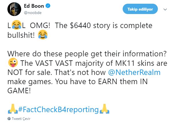 Mortal Kombat 11'in yönetmeni, mikro ödeme iddialarına yanıt verdi
