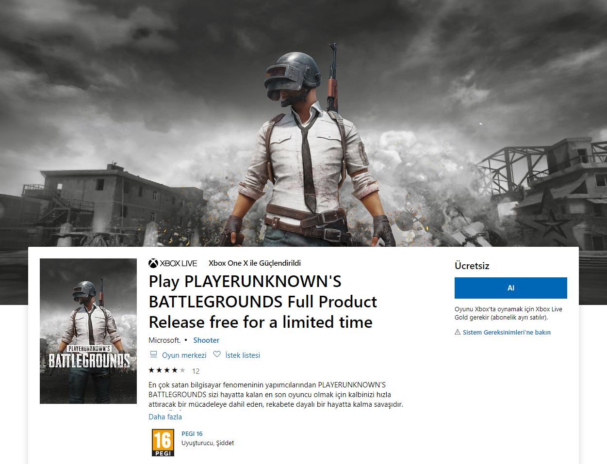 PUBG kısa süreliğine Microsoft Store'da ücretsiz oldu