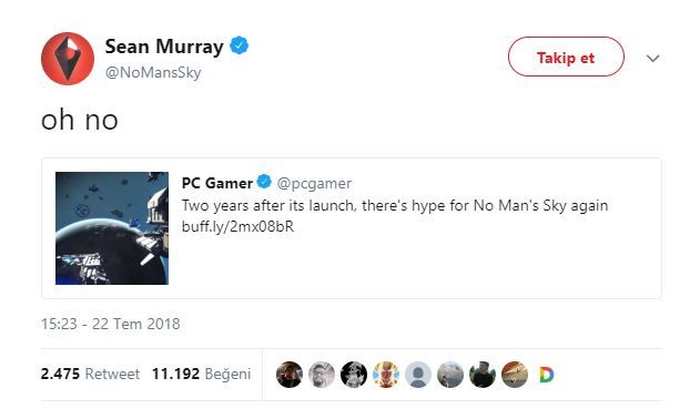 Sean Murray, No Man's Sky için yükselen beklentiden tedirgin oldu