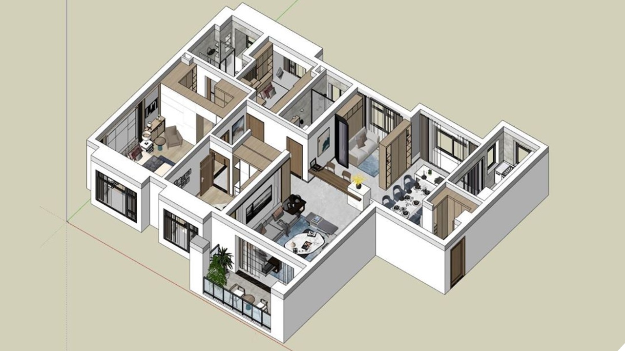 SketchUp ile tasarlanmış bir model