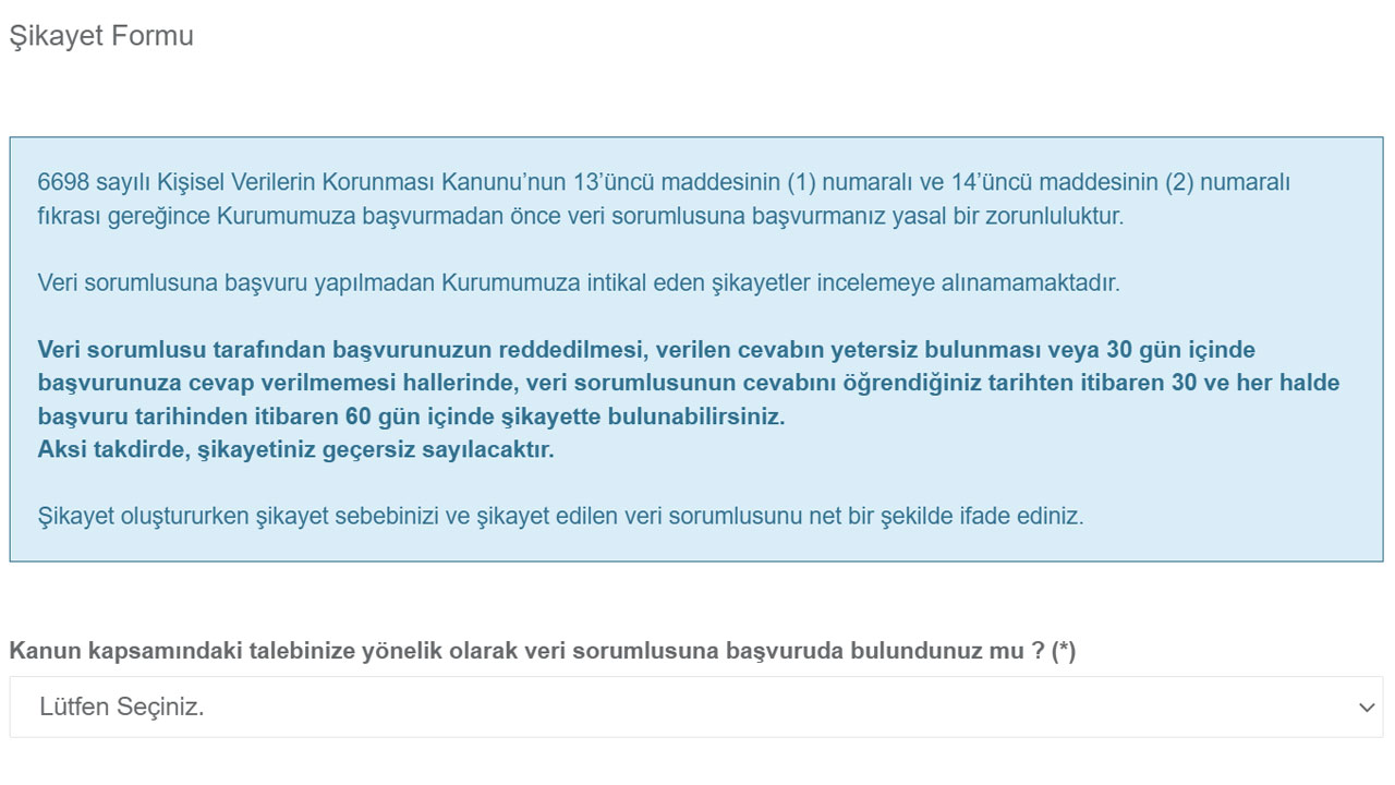 kvkk şikayet